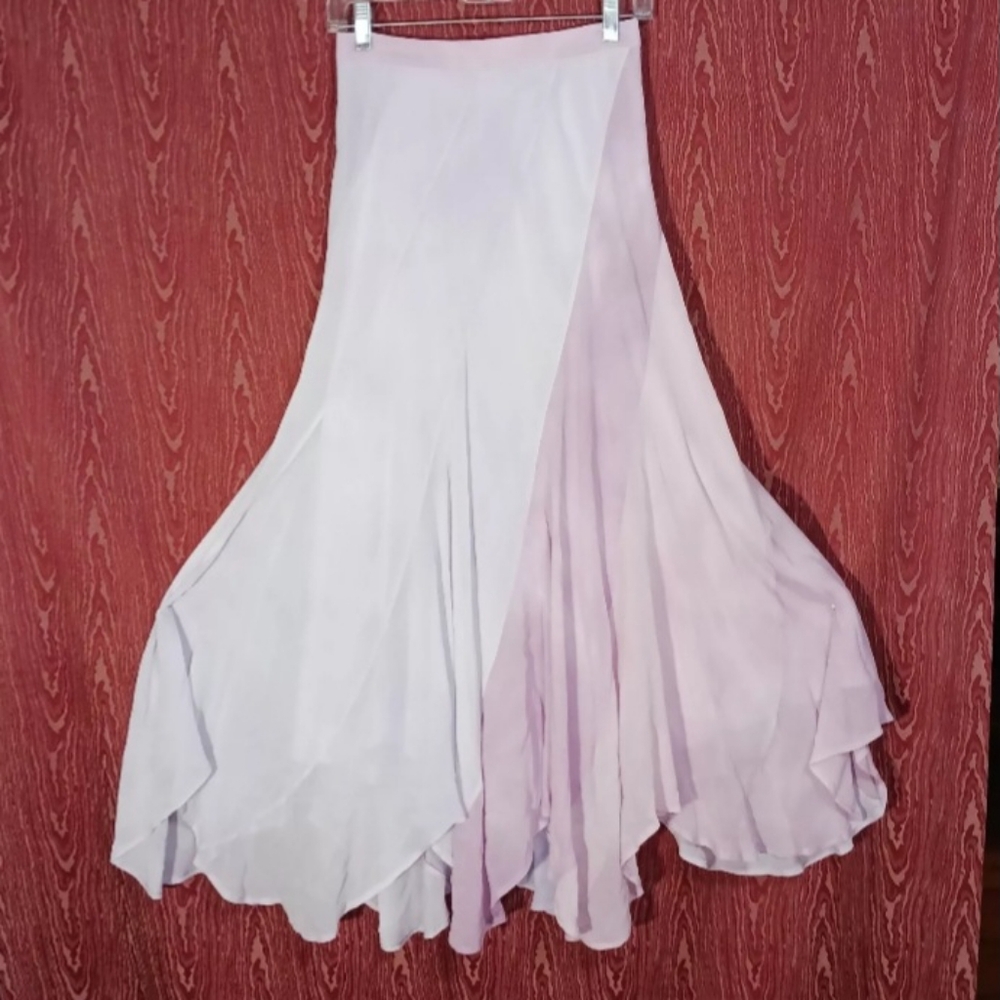 POLO RALPH LAUREN Pink Soft Pastel Silk Tie-Dye Zip Skirt Women's 2 NWOT